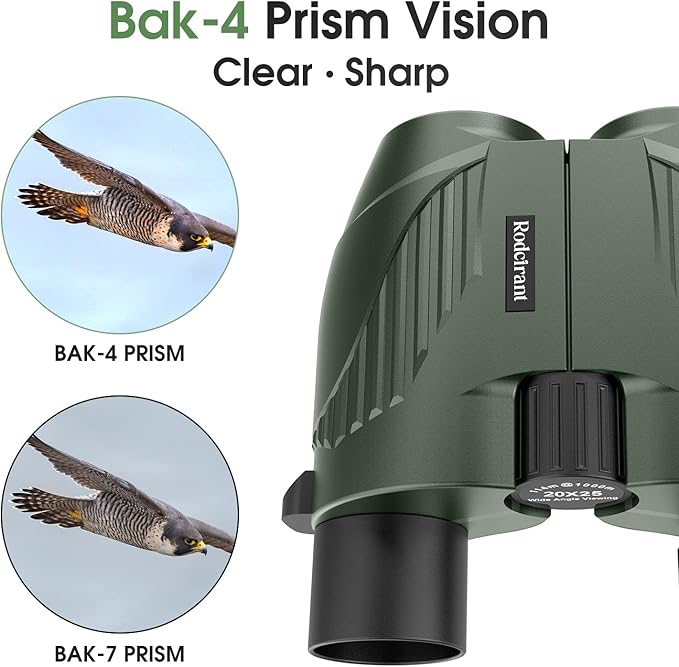 20X25 Compact Binoculars for Adults and Kids,Large Eyepiece Waterproof Binocular，Easy Focus Small Binoculars for Bird Watching,Hiking and Concert, Green-BubblyBeeBaby