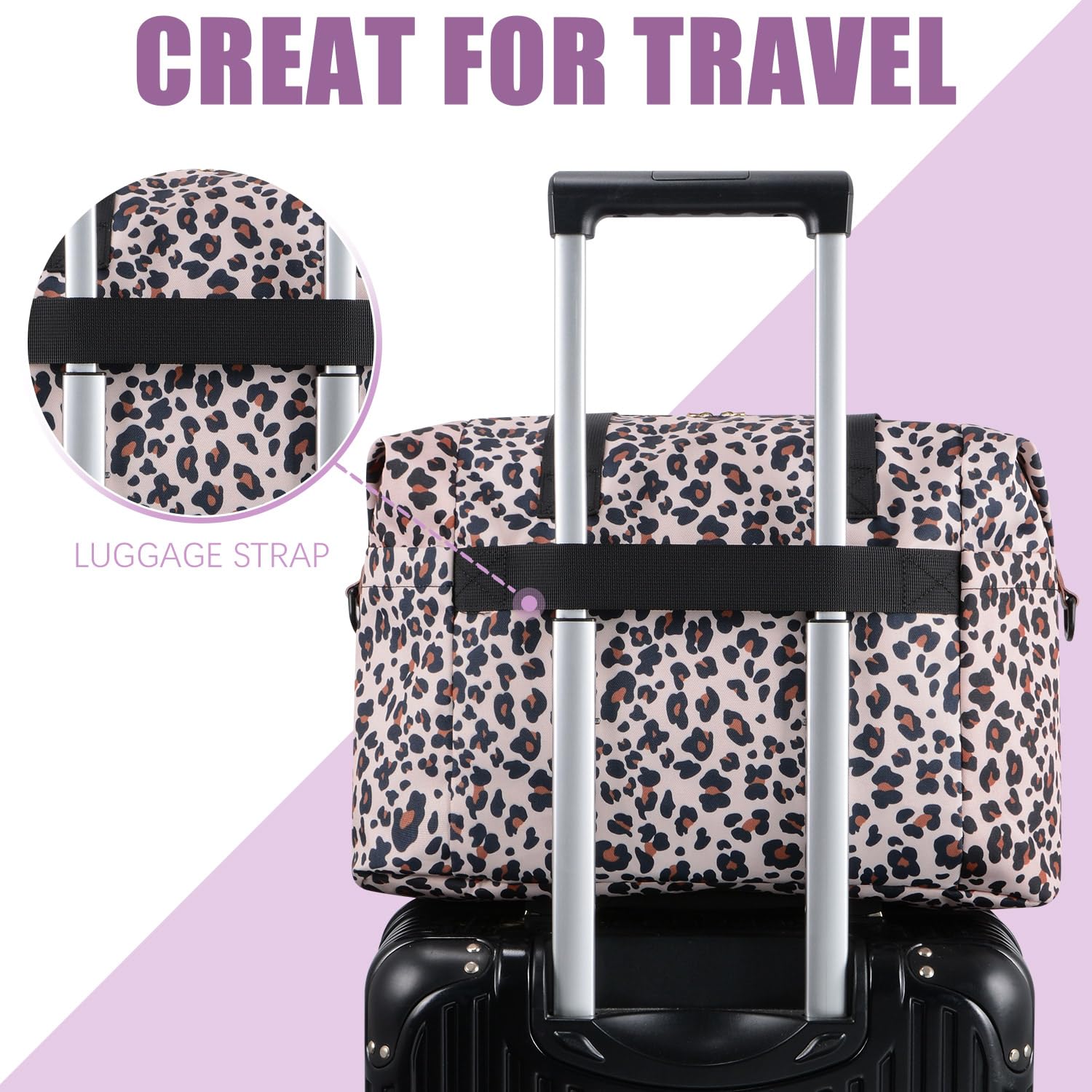 Tuwubi Diaper Bag Tote,Baby Diaper Bag with Pacifier Case Large Travel Diaper Tote Caddy for Mom and Dad Multifunction Large Baby Bag - M-Leopard Print