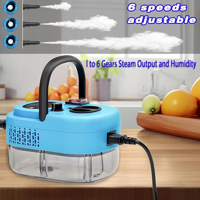 2500W Handheld Steam Cleaner,Portable Car Steamer For Auto Detailing,High-Temperature and Pressure Steam Cleaner For Home, Steam Cleaning Machine for Furniture,Kitchen,Grout,Floor,Tile (Blue)-BubblyBeeBaby