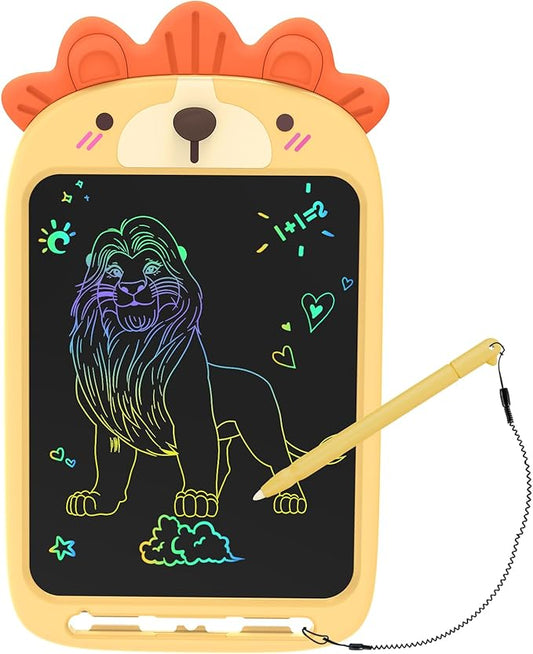10 Inch LCD Writing Tablet, Erasable Doodle Board Toy, Cute Lion Drawing Pad for Kids Ages 2-6 - Educational Christmas Birthday Gift (Lion)-BubblyBeeBaby