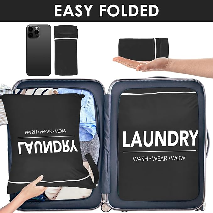 2 Pcs Large Travel Laundry Bag Waterproof Wet Dry Bag Washable Dirty Clothes Bag for Gym Clothes Laundry Wet Clothes Swimming Yoga-BubblyBeeBaby