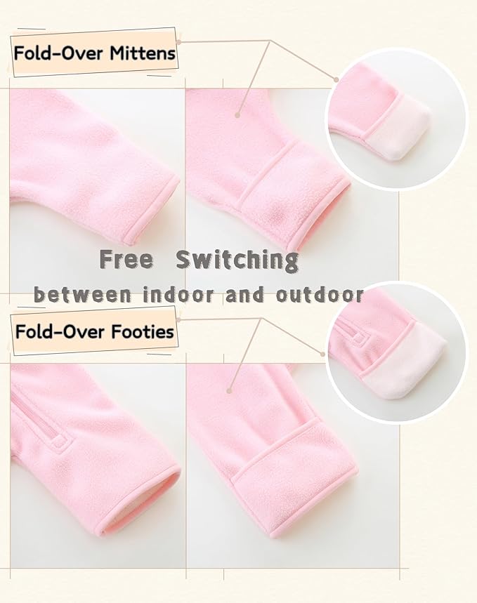 Newborn Baby Fleece Jumpsuit Girls Boys Winter Hooded Coverall Romper Cute Baby Snowsuit Clothes-BubblyBeeBaby