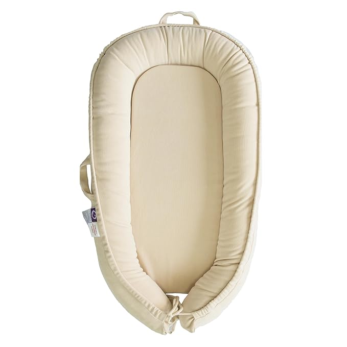 Infant Lounger, Baby Nest Cover for Baby Girls & Boys, Newborn Essentials for Baby 0-18+ Months, 100% Cotton Breathable(CreamyWhite, Corduroy)-BubblyBeeBaby