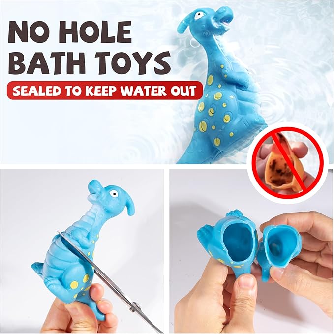 Hely Cancy Dinosaur Bath Toys - No Hole Bath Toys for Kids,Baby Bath Toys for Shower Water Pool Toys-BubblyBeeBaby