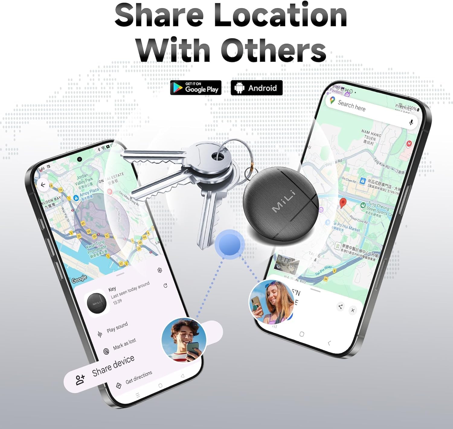 LiTag - Bluetooth Tracker for Android Phones. Google Certified Item Locator. Smart Tracking Tag for Google Find My Device (Find Hub) App. Finder for Keys, Luggage, Suitcase, Backpack, Purse (1 Pack)