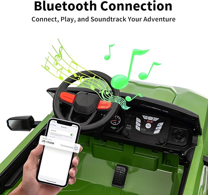 24V 10Ah Ride on Toy for Big Kids, 4WD 2 Seater Electric SUV Kids Car to Drive w/Remote Control, 4x200W Motors - Army Green-BubblyBeeBaby