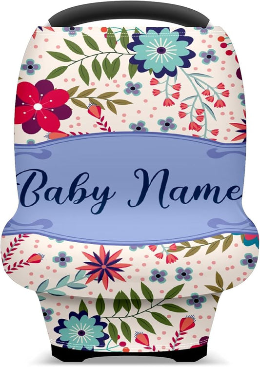 Baby Car Seat Stroller Cover Nursing Cover New Mom Breastfeeding Scarf Soft Stretchy Infant Carrier Cover Car Canopy Coverage-BubblyBeeBaby