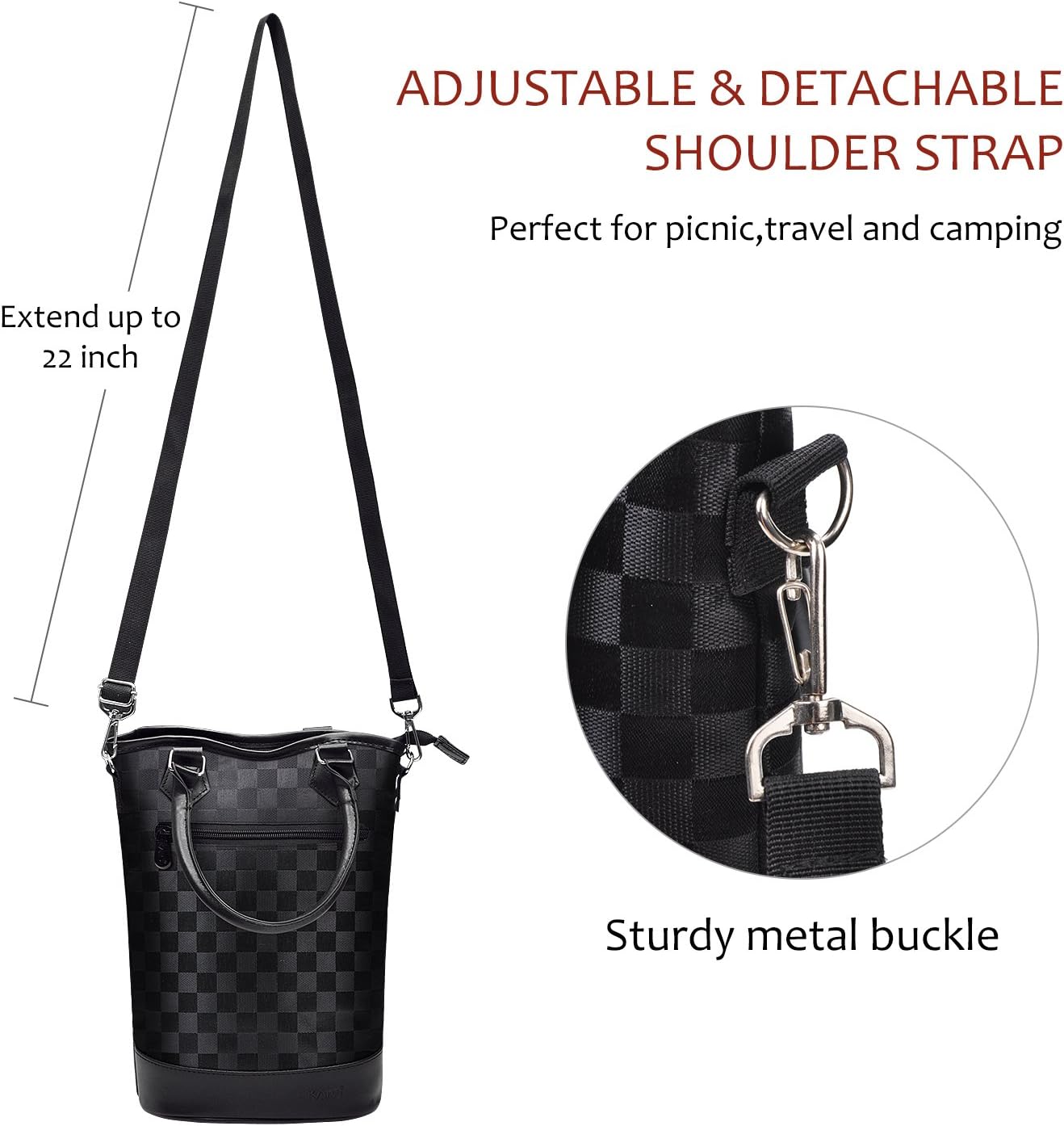 Tirrinia Insulated Wine Gift Carrier Tote - Travel Padded 2 Bottle Wine/Champagne Cooler Bag for Portable Wine Bottle Carrying Case, Women Men Wine Party Bag for Event,BYOB,Beach, Gift for Wine