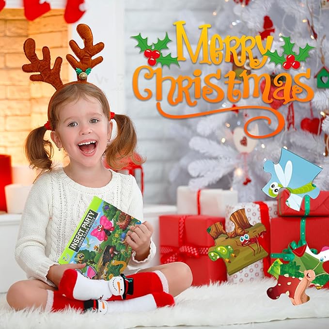 Jumbo Floor Puzzle for Kids, Large Jigsaw Puzzles 35 Piece for Kids Ages 3-5,Preschool Learning & Education Toys, Gifts for 4-8 Year Old Boys and Girls (Insect)-BubblyBeeBaby