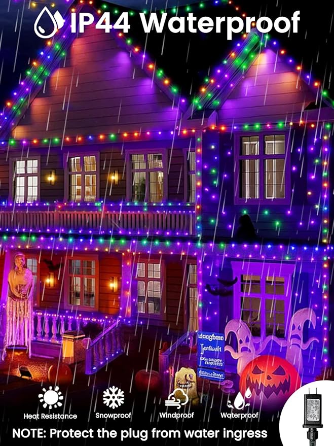 240LED Smart Color Changing Halloween Lights App Control, 95FT Waterproof RGB Music Sync Xmas Fairy String Light with Remote & Timer, Twinkle Christmas Tree Lights Outdoor Indoor Halloween Decorations-BubblyBeeBaby