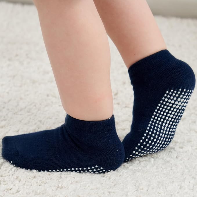 Zaples Baby Non Slip Grip Ankle Socks with Non Skid Soles for Infants Toddlers Kids Boys Girls-BubblyBeeBaby