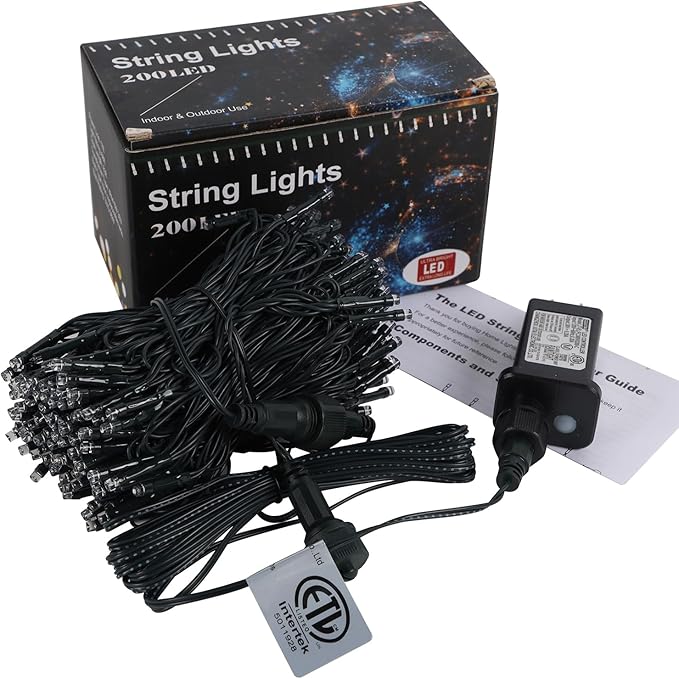 HOME LIGHTING 66ft Christmas Decorative Mini Lights, 200 LED Green Wire Fairy Starry String Lights Plug in, 8 Lighting Mode, for Indoor Outdoor Xmas Tree Wedding Party Garden Decoration (Red & White)-BubblyBeeBaby