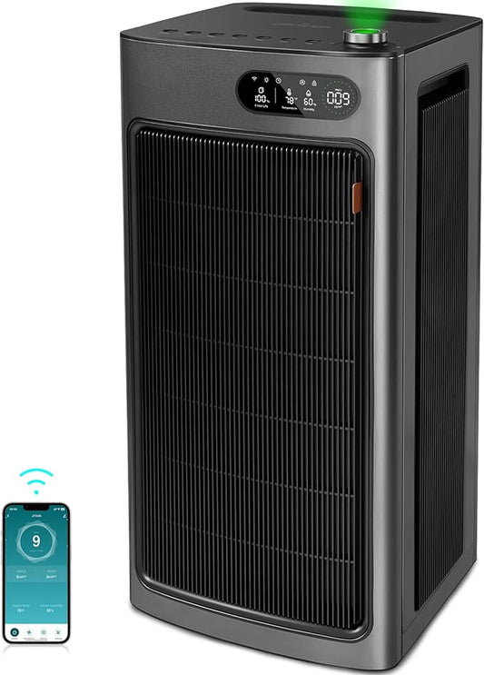 Jafända Air Purifier for Home Office Room Up to 6862 ft², Dual Carbon Air Filter Air Cleaner, Smart Whole House HEPA Air Purifiers Remove 99.97% Dust Pollen Smoke Pet Dander Allergies Mold Odors VOCs-BubblyBeeBaby