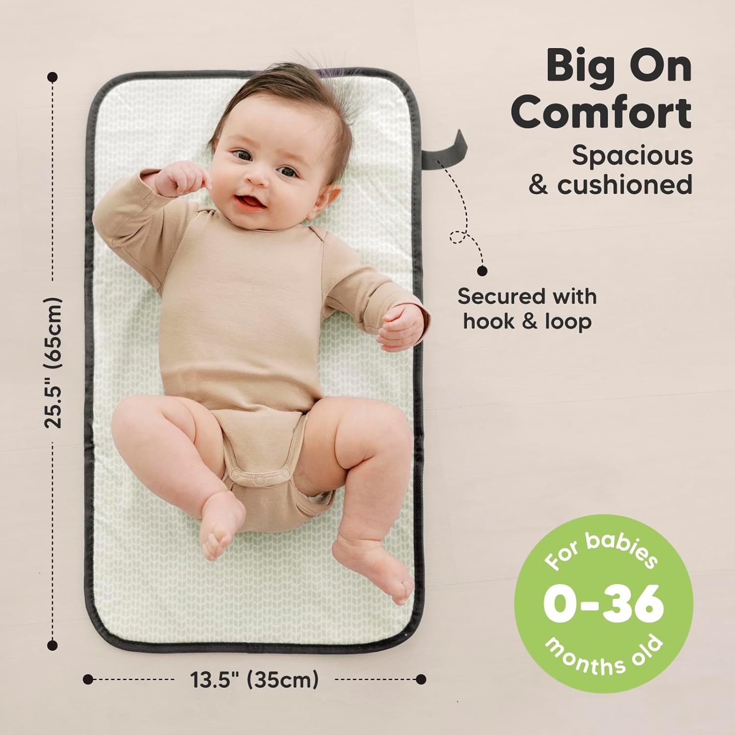 KeaBabies Portable Diaper Changing Pad, Easy Wipe Clean - Foldable Waterproof Baby Changing Mat for Diaper Bag, Compact, Lightweight, 25x13 Baby Changer Travel Essential, Machine Washable (Woods)