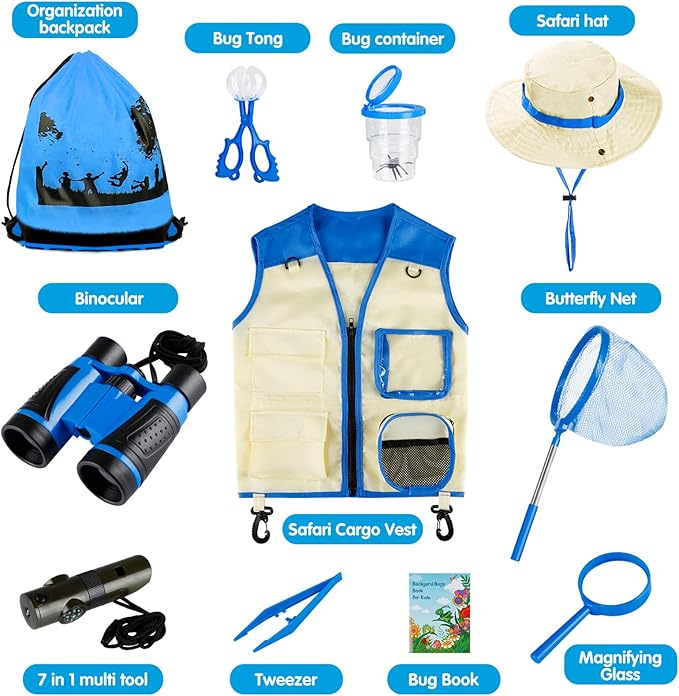 INNOCHEER Bug Catcher for Kids, Kids Explorer Kit, Kids Outdoor Toys for Toddlers 3-5, Outdoor Toys for Kids Ages 4-8, Gifts Toys for 3 4 5 6 7 8+ Year Old Boys, Outside Toys for Kids Ages 4-8 8-12-BubblyBeeBaby