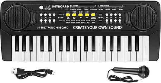 Kid Keyboard Piano - 37 Keys Piano Toys for Kids Beginners Electronic Pianos with Microphone Educational Musical Toy for 3 4 5 6 7 8 Year Old Boys Girls Gift-BubblyBeeBaby