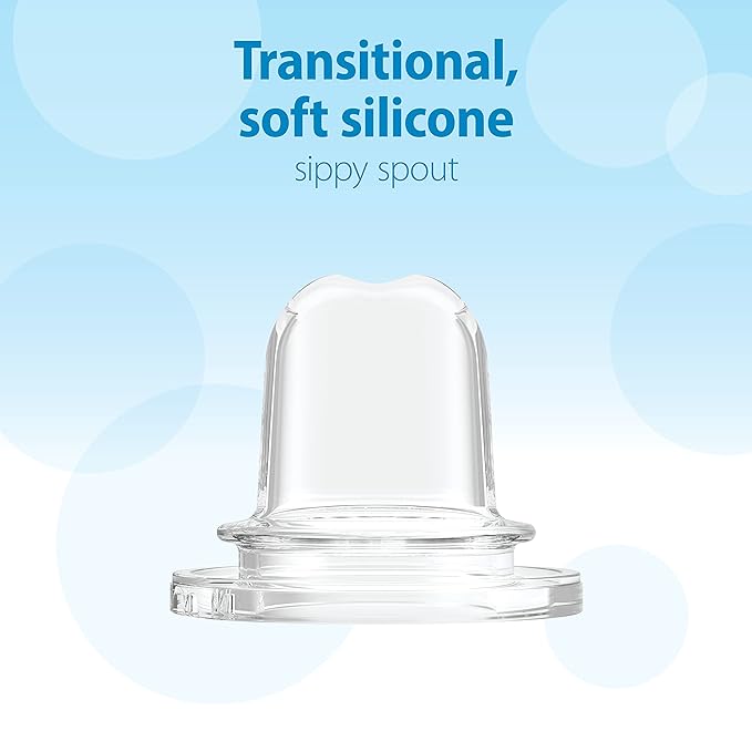 Dr. Brown's Natural Flow® Anti-Colic Options+™ Narrow Bottle to Sippy Gift Set with Soft Silicone Sippy Spout, Removable Silicone Handles, Travel Cap and Bottle Brush-BubblyBeeBaby