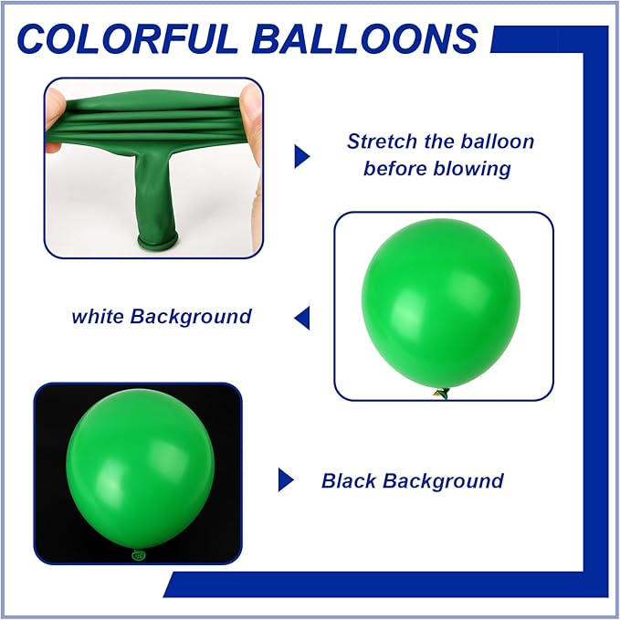 140pcs Dark Green Round Balloons Different Sizes 18 12 10 5 Inch Latex Balloons for Arch Decoration Party Balloon Kit for Graduation Birthday Party Wedding Balloon Baby Shower Decoration-BubblyBeeBaby