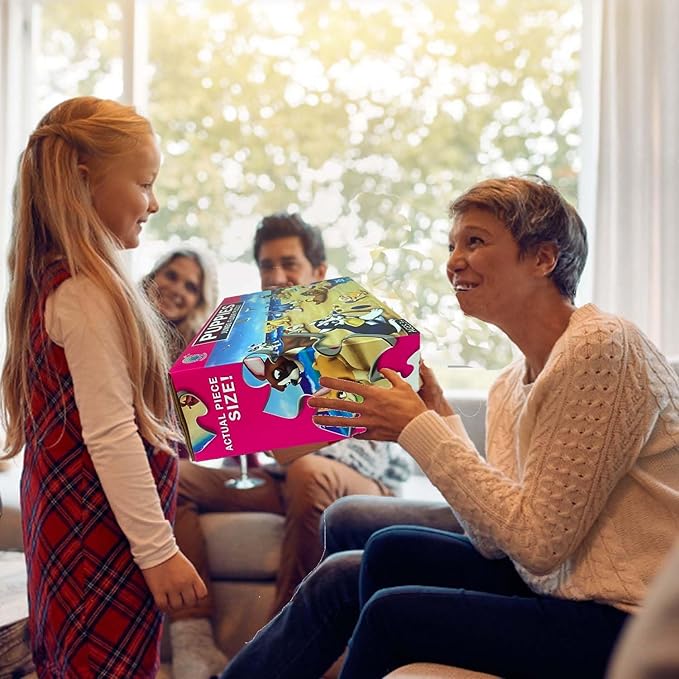 Jumbo Floor Puzzle for Kids, Large Jigsaw Puzzles 35 Piece for Kids Ages 3-5,Preschool Learning & Education Toys, Gifts for 4-8 Year Old Boys and Girls (Dog Animals)-BubblyBeeBaby