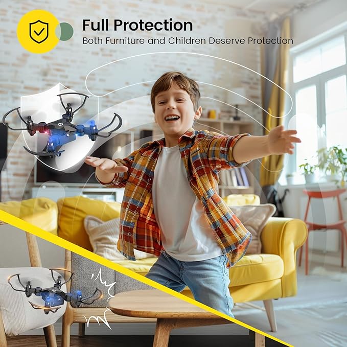 Holy Stone HS190 Foldable Mini Drone for Kids Beginners, RC Nano Quadcopter with Altitude Hold, 3D Flips, High Speeds Rotation, Headless Mode, Throw to Go, One Key Return, Great Gift Toys for Boys and Girls, Blue-BubblyBeeBaby