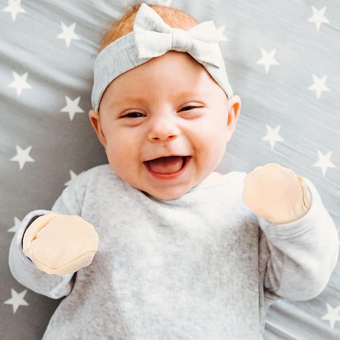Adjustable Baby Mittens No Scratch Newborn Cotton Breathable Gloves Warm Baby Mitts for Boys Kids-BubblyBeeBaby