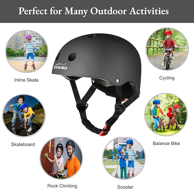 KAMUGO Kids Bike Helmet,Toddler Helmet Adjustable Kids Bicycle Helmet Girls Or Boys Ages 2-8/8-14 Years Old Multi-Sports for Cycling Skateboard Scooter-BubblyBeeBaby