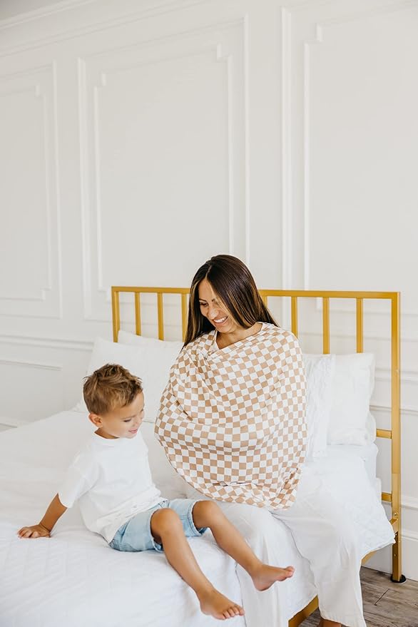 Copper Pearl Multi-Use Cover: Car Seat Covers, Nursing Cover, and Stroller Cover for Sun - Stretchy Fabric, All-Season Use, Stylish Designs, Easy Access for Moms - Rad-BubblyBeeBaby