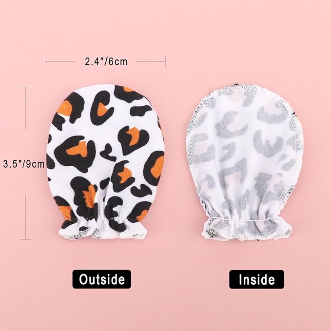 BQUBO Newborn Infant Toddler Mittens No Scratch Cotton Elastic Wrist Gloves Hypoallergenic for 0-6 Months Baby Boys Girls-BubblyBeeBaby