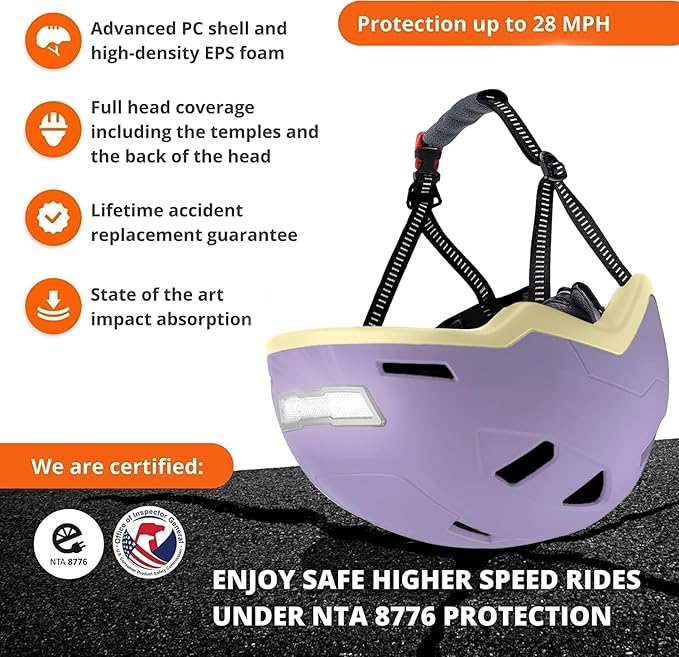 Kid Bike Helmets for Boys and Girls | Fit Head 51-54cm Circumference | CPSC & NTA-8776 Dual Certified | Multi-Sport Helmets with LED Lights, Magnetic Buckle, Detachable Visor-BubblyBeeBaby