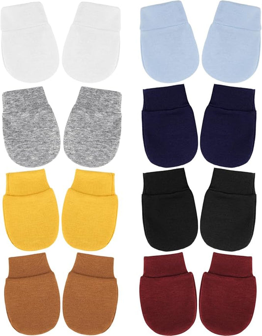 BQUBO Newborn Infant Toddler Mittens No Scratch Cotton Elastic Wrist Gloves Hypoallergenic for 0-6 Months Baby Boys Girls-BubblyBeeBaby