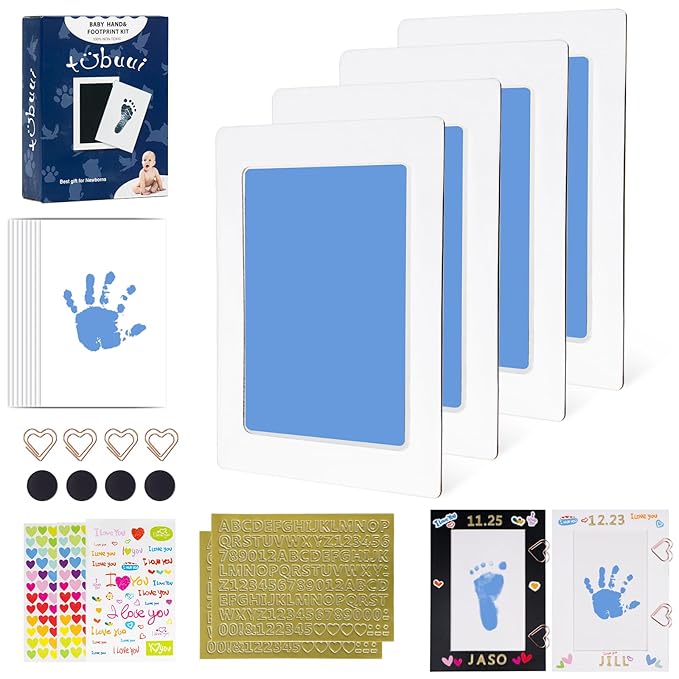 Inkless Baby Hand and Footprint Kit,Clean Touch Ink Pad for Baby Footprint Kit,No Mess Dog Paw Print Kit,DIY Footprint Ink for Baby Keepsake Gifts for Boys and Girls-BubblyBeeBaby