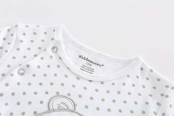 Kiddiezoom Baby and Toddler Boys'Snug Fit Footed One-Piece Romper Jumpsuit Cotton Cotton Footed Outfit-BubblyBeeBaby