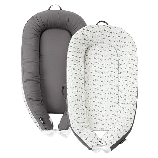 JOLLITO Baby Lounger for Baby Girls & Boys, Infant Lounger Cover, Newborn Essentials for Baby 0-12 Months, Baby Play Mat,100% Cotton Breathable, Portable Travel, Babies Essentials Gifts-BubblyBeeBaby