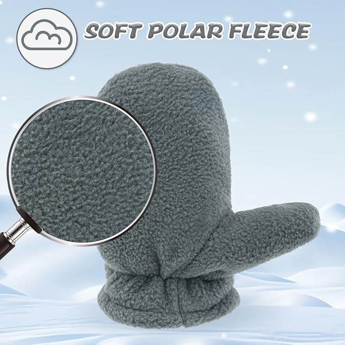 BAVST Baby Toddler Winter Mittens Girls Warm Fleece Lined Gloves Kids Sherpa Lined Mittens for Boys-BubblyBeeBaby