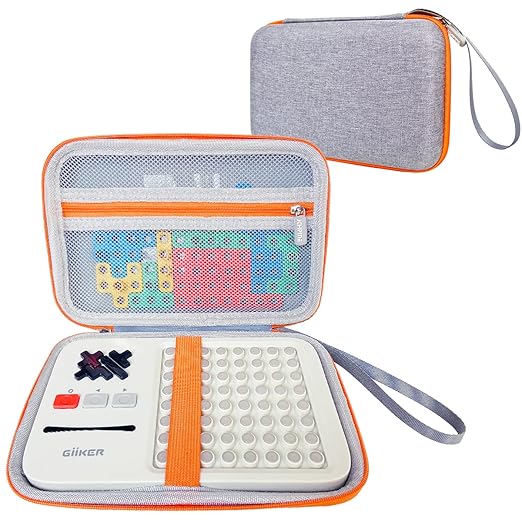 JCHPINE Hard Carrying Case for GiiKER Super Blocks Puzzle Game, Protective Storage Holder for GiiKER Brain Teaser Puzzles Interactive Handheld Game Console Accessories (Orange Case only)-BubblyBeeBaby