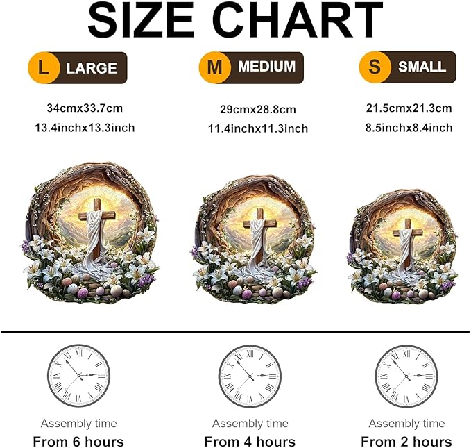 KAAYEE Wooden Puzzles for Adults, 3D Vision Effect Holy Light Cross Wooden Jigsaw Puzzle Unique Shape Wood Puzzle Adult, 3D Effect Flat Puzzle Birthday Family Game (M-11.4 * 11.3 in-200pcs)-BubblyBeeBaby