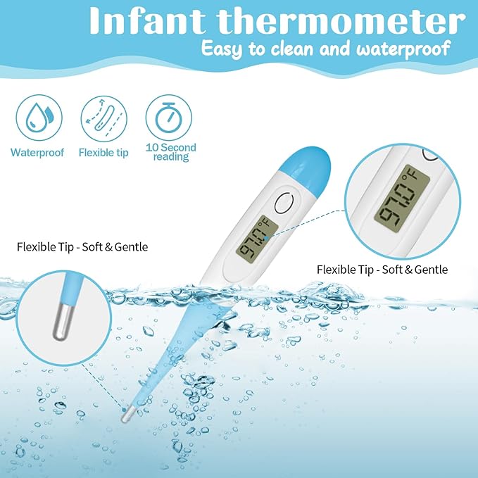 JIFTOK Baby Healthcare and Grooming Kit, 30 in 1 Baby Electric Nail Trimmer Set, Newborn Nursery Care Kit, Baby Essentials Set with Hair Brush Comb, Nail Clippers for Infant Toddlers Boys Girls (Blue)-BubblyBeeBaby