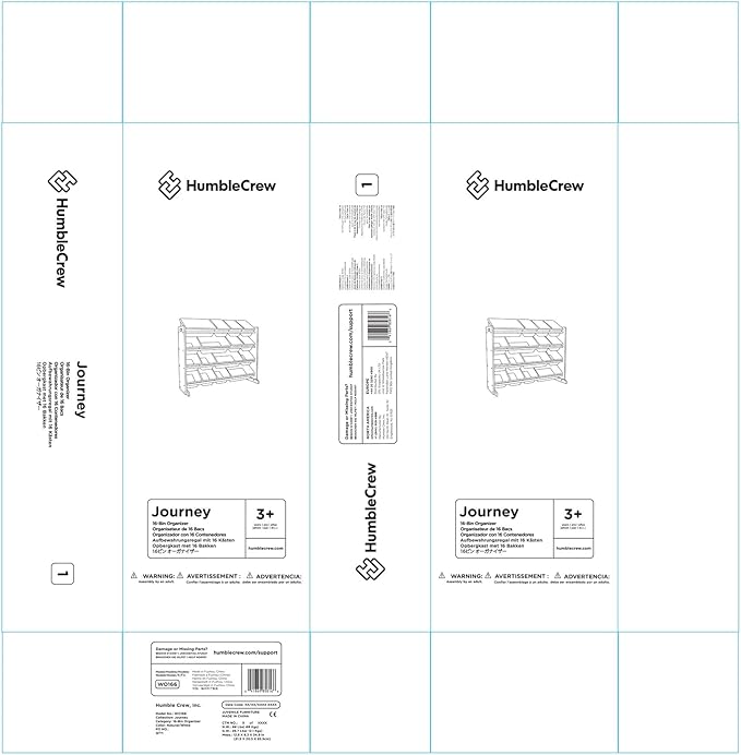 Humble Crew Supersized Toy Storage Organizer with 16 Removable Bins, Natural/White – Large Toy Storage for Toddlers Ideal for Kids' Rooms, Playrooms, and Nurseries - Modern Toy Bins for Kids-BubblyBeeBaby
