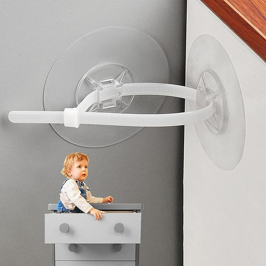 15 Pair Furniture Anchors for Baby Proofing, No Drill Upgraded Self-Adhesive Secure 168 Pound Furniture Prevent Falling Anti Tip Earthquake Straps for Child Safety-BubblyBeeBaby