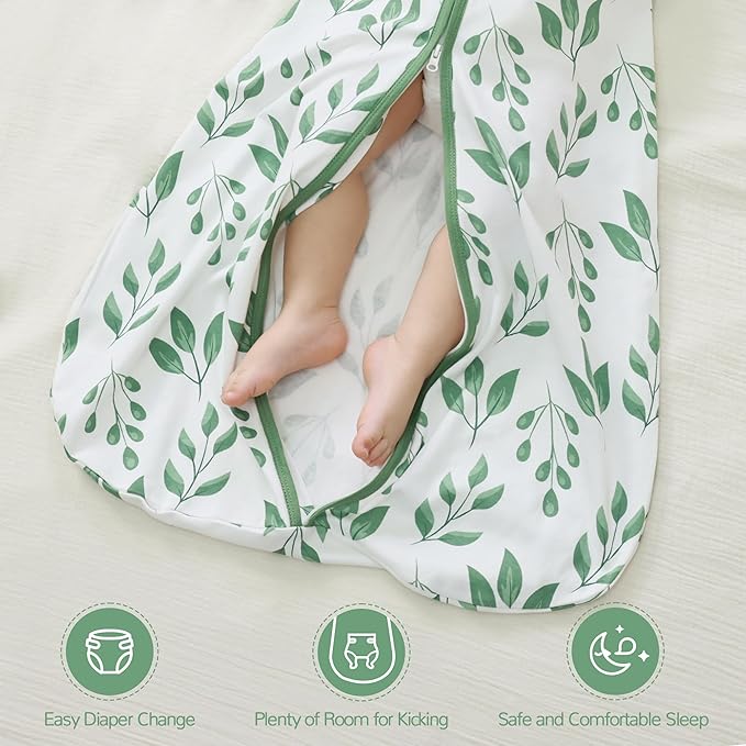 JELLYMONI Baby Sleep Sack 18-24 Months 100% Cotton Wearable Blanket, 0.5 TOG Soft Lightweight Toddler Sleeping Sack 3 Pack 2-Way Zipper Newborn Sleep Sacks-BubblyBeeBaby
