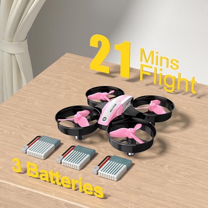 Holy Stone HS210 Mini Drone for Kids 8-12 and Beginners, RC Nano Quadcopter Indoor Drone with Circle Fly, Auto Hovering, 3D Flip, and Headless Mode, Great Gift Toy for Boys and Girls, Pink-BubblyBeeBaby