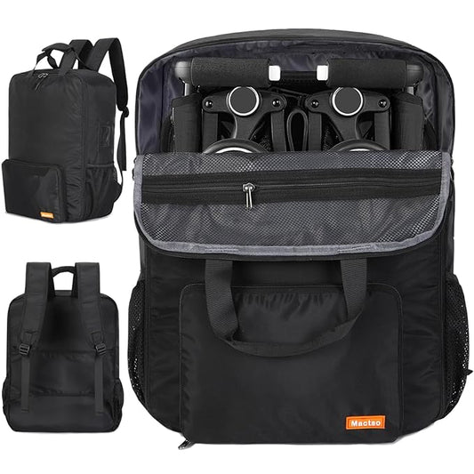 Mactso Stroller Travel Bag Compatible with GB Pockit Air Plus All Terrain and GB Pockit + All City, Lightweight Stroller Travel Backpack for Airplane (Black, L)-BubblyBeeBaby