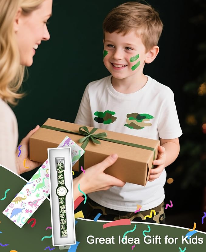 Kids Analog Watch Boys Girls, 30M Waterproof, Sports Watch for Boys, Easy to Read Children's Thin Dial Wrist Watches with Soft Band, for Ages 5-15 Kids Great Birthday Gifts Christmas Day-BubblyBeeBaby