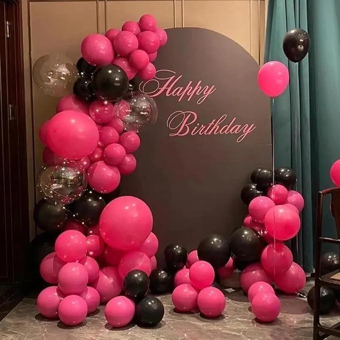 140pcs Hot Pink Round Balloons Different Sizes 18 12 10 5 Inch Latex Balloons for Arch Decoration Party Balloon Kit for Graduation Birthday Party Wedding Balloon Baby Shower Decoration-BubblyBeeBaby