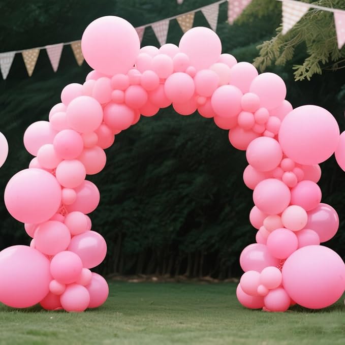 140pcs Pink Round Balloons Different Sizes 18 12 10 5 Inch Latex Balloons for Arch Decoration Party Balloon Kit for Graduation Birthday Party Wedding Balloon Baby Shower Decoration-BubblyBeeBaby