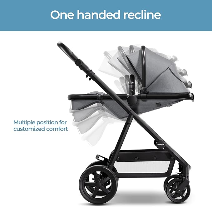 Mompush Baby Stroller, Convertible 2-in-1, Infant Car Seat Compatible, Includes Adapter - Sturdy Full-Size Infant Stroller for Family Adventures-BubblyBeeBaby