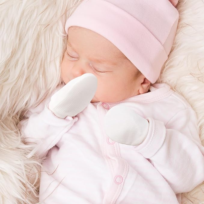 BQUBO 6 Pairs Newborn Baby Boys Girls Mittens 0-6 Months Unisex-Baby Infant Mittens Elastic No Scratch Wrist Gloves-BubblyBeeBaby