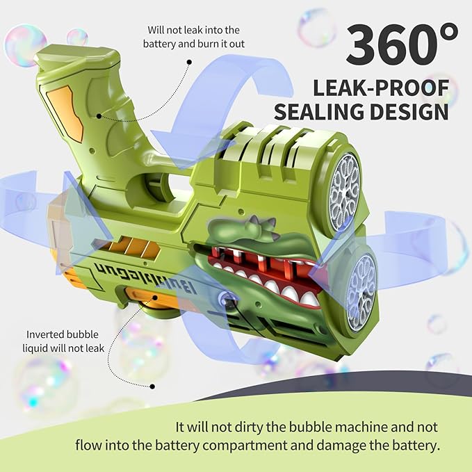 Jasny 2 Pack Bubble Guns for Kids, LED Light Up Rechargeable Bubbles Machine Blower with 2 Bottles Refill Solution for Toddlers 4-8, Wedding Birthday Gift-BubblyBeeBaby