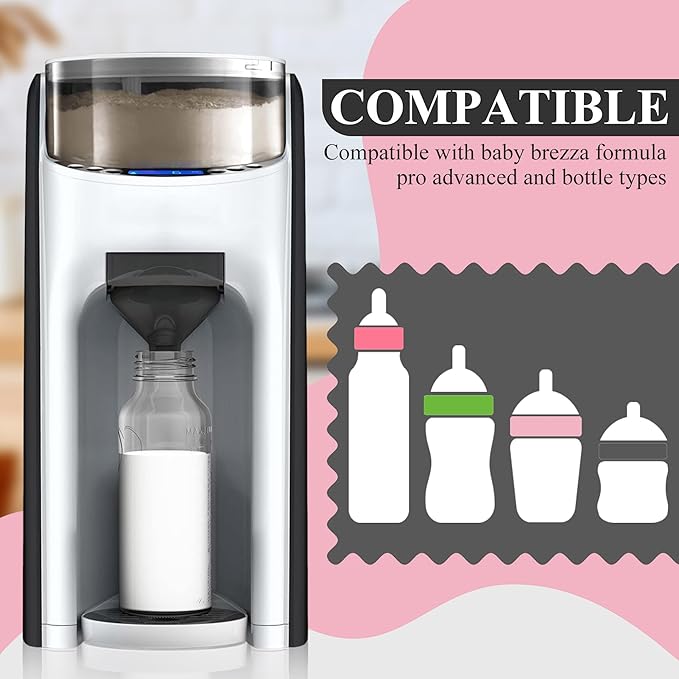 1 Sets Replacement Funnel Compatible with Baby Brezza Replacement Parts Funnel and Cover Baby Formula Dispenser, Grey-BubblyBeeBaby