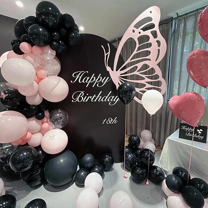 140pcs Black Round Balloons Different Sizes 18 12 10 5 Inch Latex Balloons for Arch Decoration Party Balloon Kit for Graduation Birthday Party Wedding Balloon Baby Shower Decoration-BubblyBeeBaby